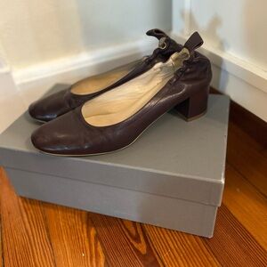 Everlane Dark Wine Leather Women's Flats